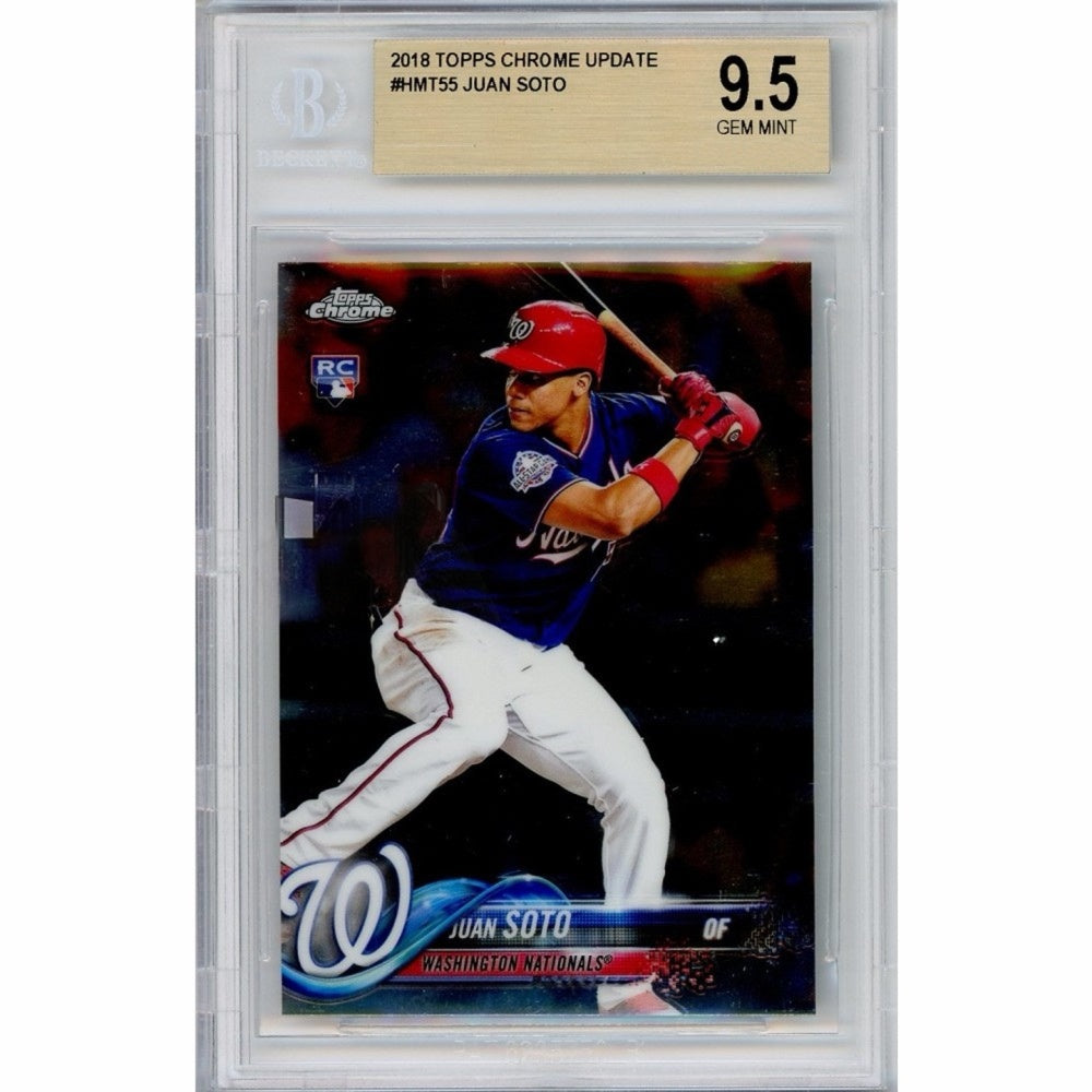 Juan Soto 2018 Rookie Topps Chrome Card Beckett 9.5