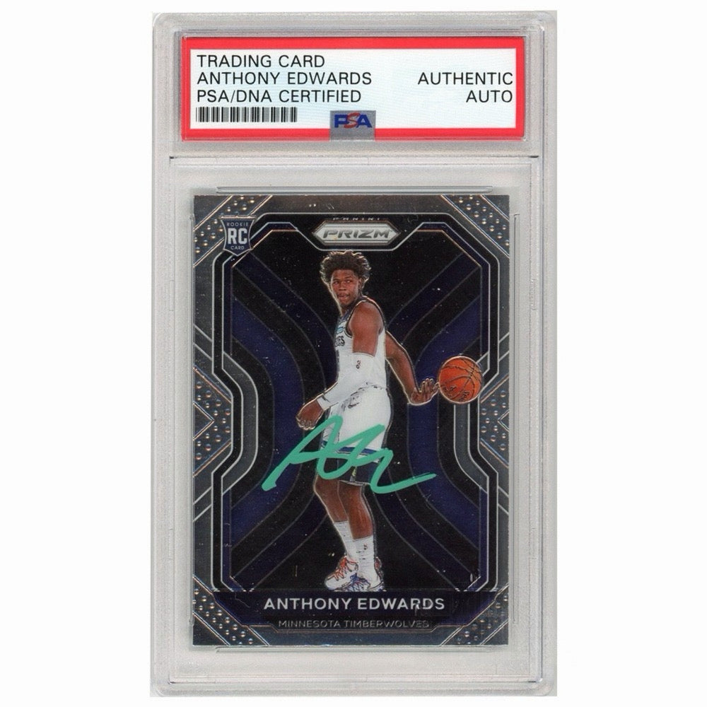 Anthony Edwards 2020-21 Rookie Panini Prizm Autographed Card - PSA Authenticated