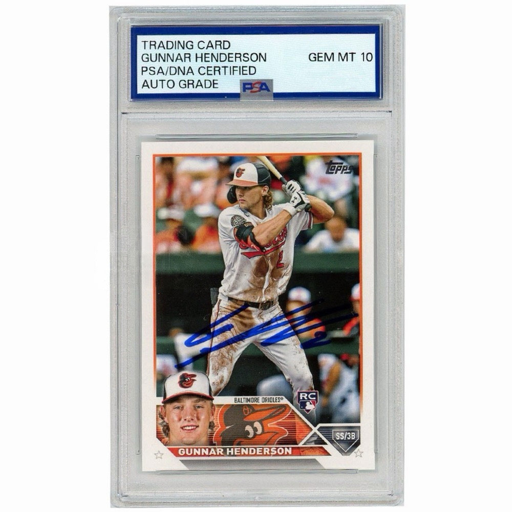 Gunnar Henderson 2023 Rookie Topps Autographed Card PSA 10