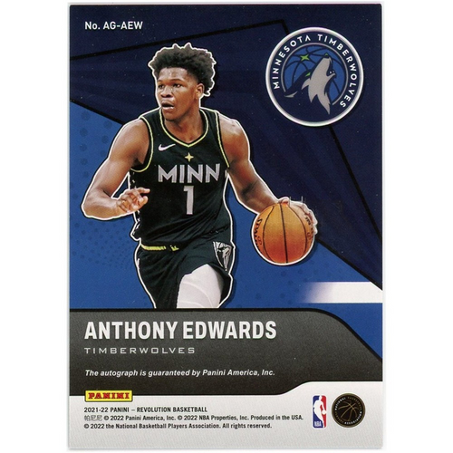 Anthony Edwards 2021-22 Panini Revolution Autographed Card