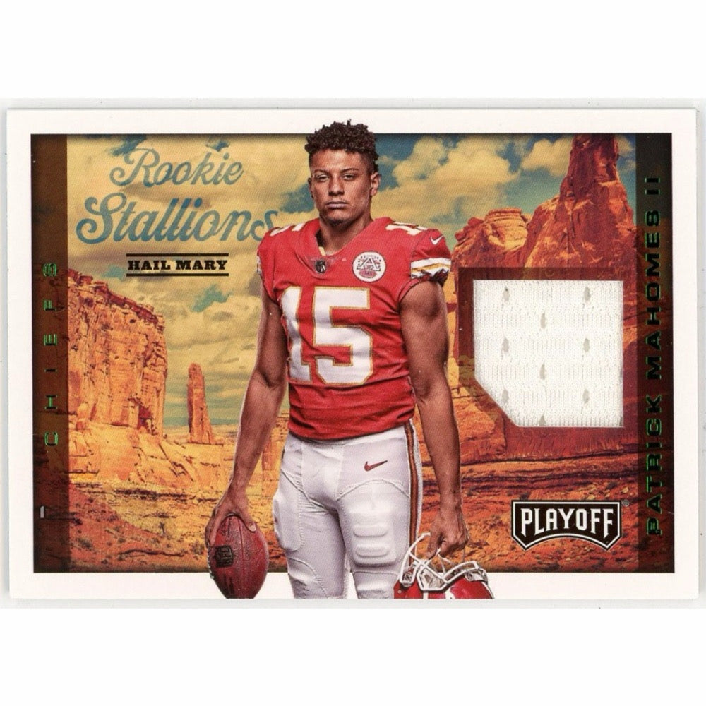 Patrick Mahomes 2017 Panini Playoff Rookie Stallions Patch Card