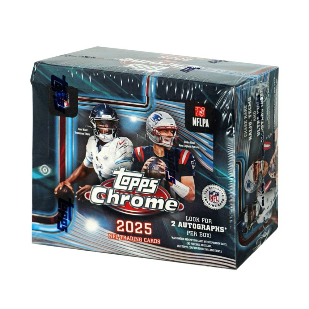2025 Topps Chrome Football Hobby Jumbo Box Factory Sealed