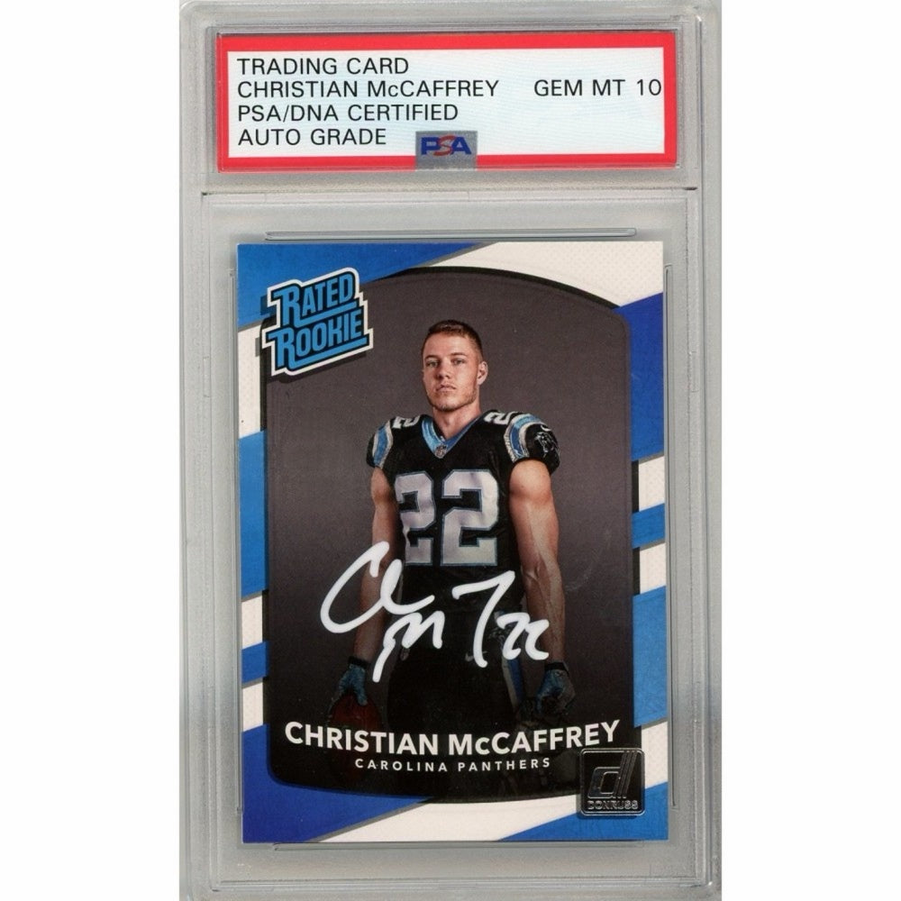 Christian McCaffrey 2017 Rookie Donruss Autographed Card PSA 10