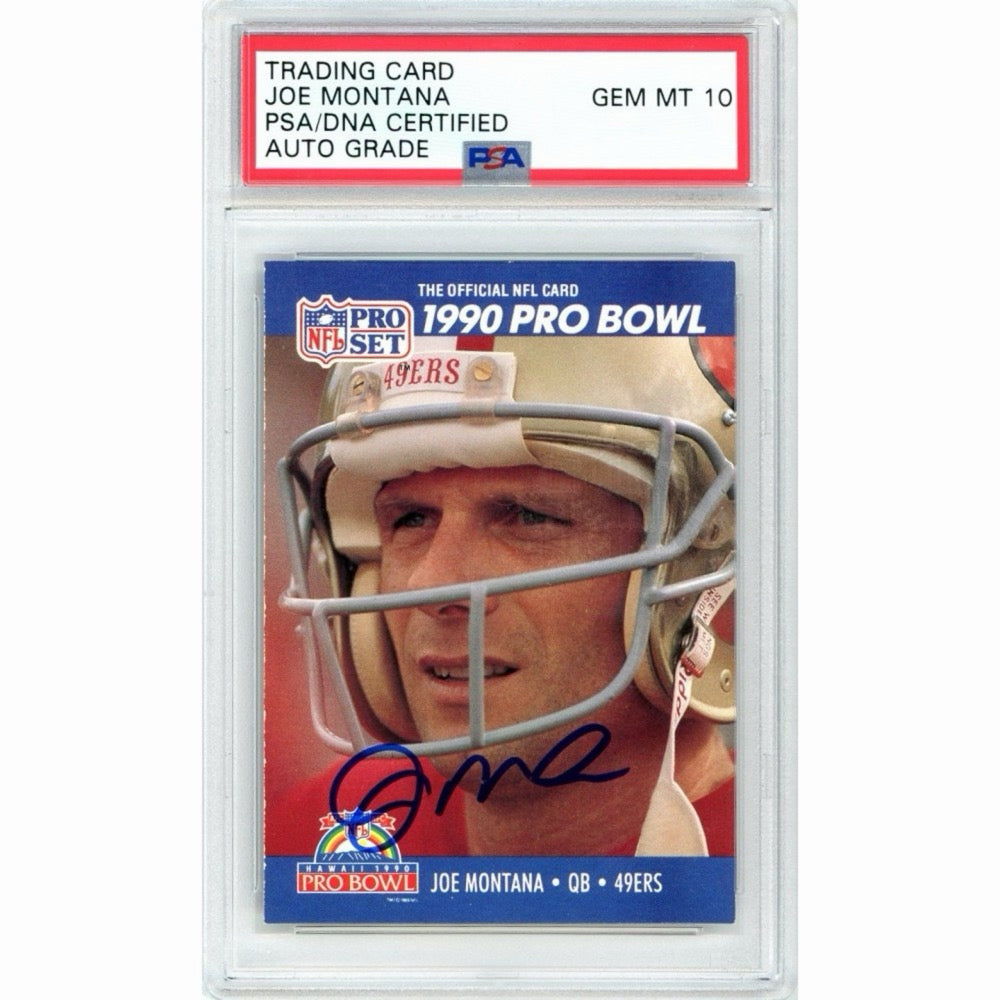 Joe Montana 1990 Pro Bowl Autographed Card PSA 10