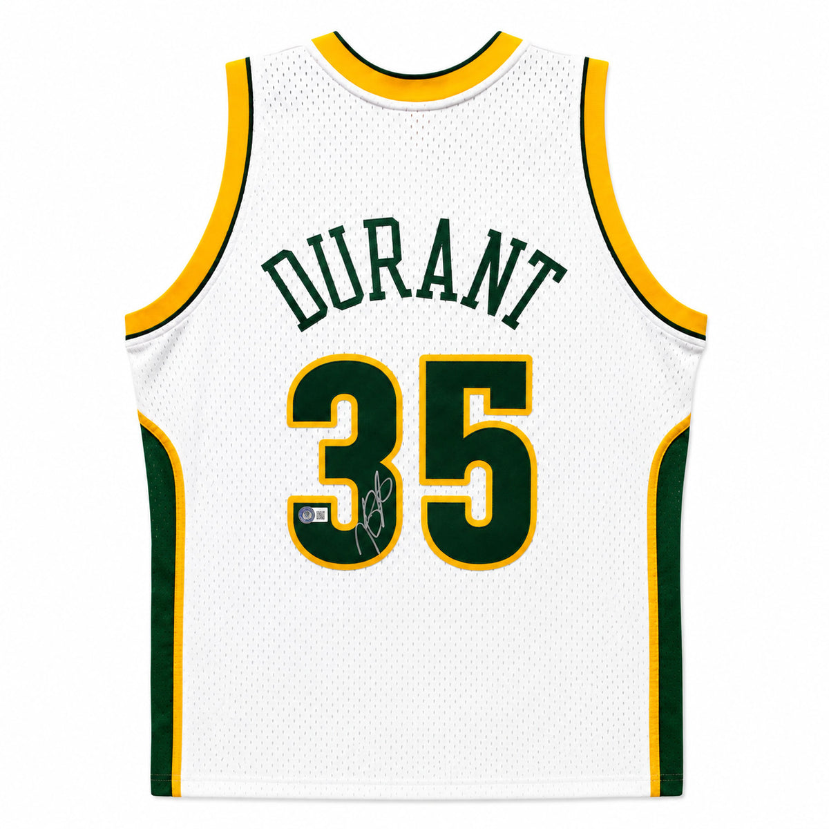 Kevin Durant Autographed Seattle Supersonics Mitchell & Ness NBA Jersey - Beckett Authenticated (White)