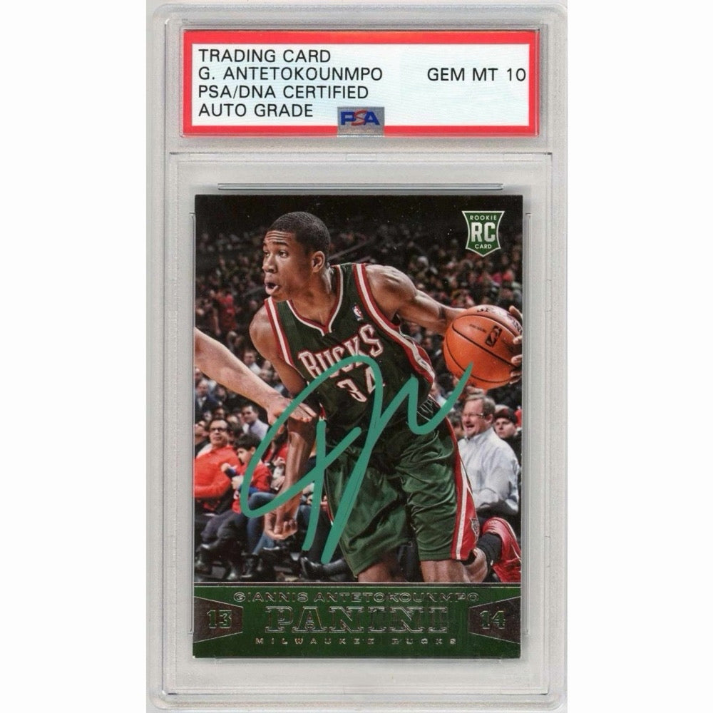 Giannis Antetokounmpo Rookie 2013-14 Panini Autographed Card PSA 10