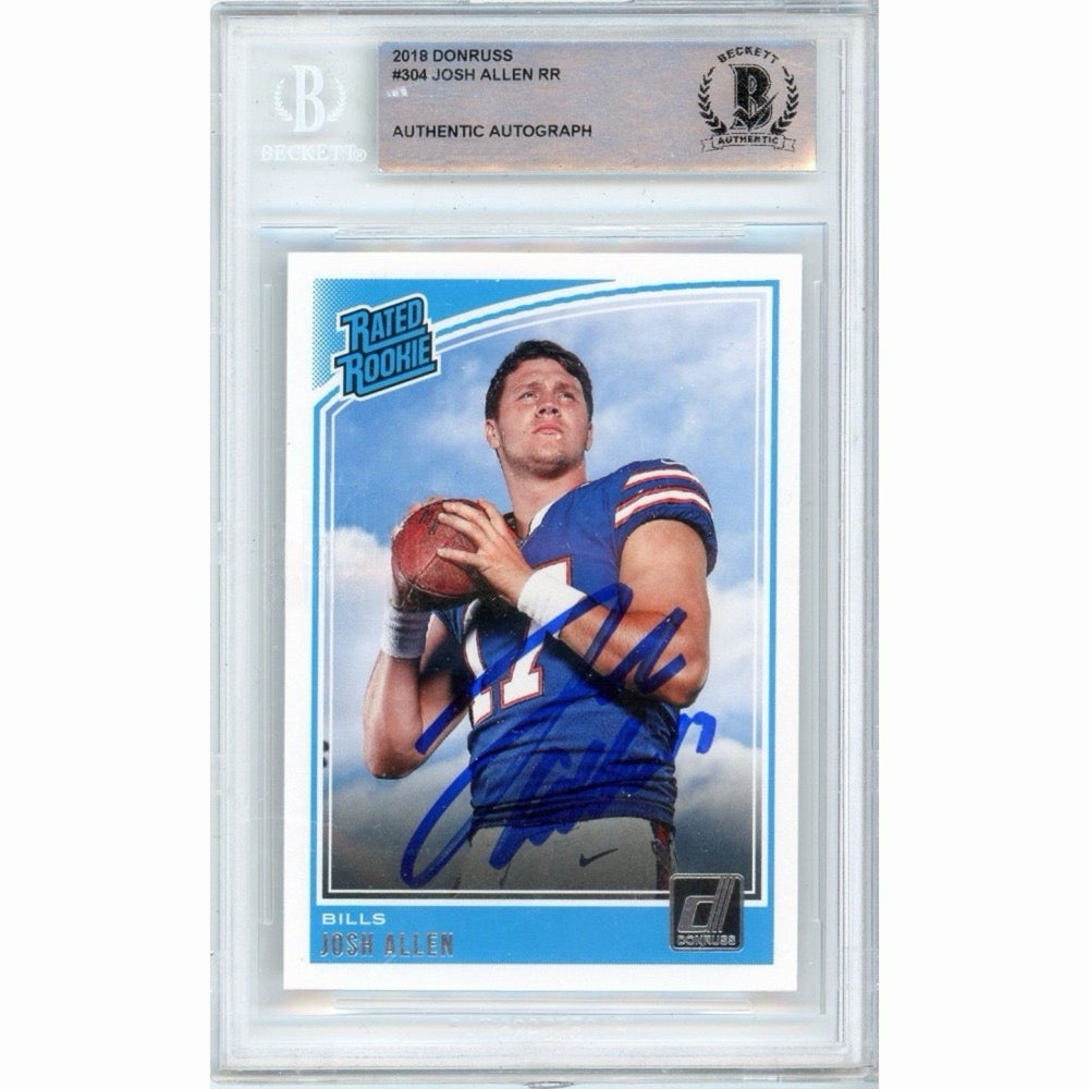 Josh Allen 2018 Panini Donruss Football Rated Rookie Autographed Card - Beckett Authenticated
