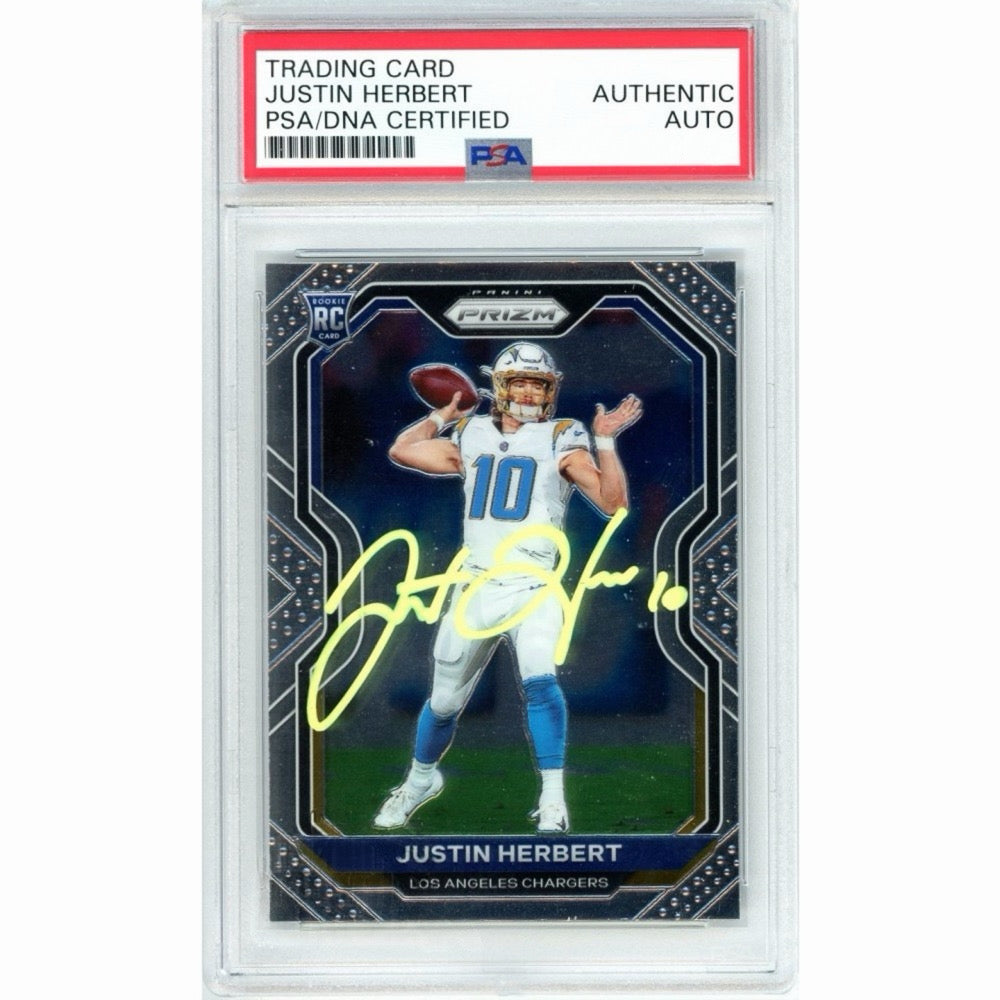 Justin Herbert 2020 Panini Prizm Autographed Rookie Card - PSA Authenticated