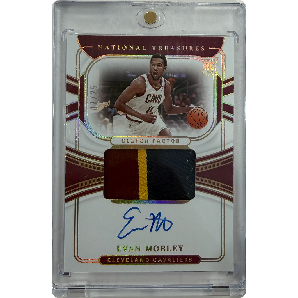 Evan Mobley 2021-22 Panini National Treasures Clutch Factor Autographed Patch Card /25