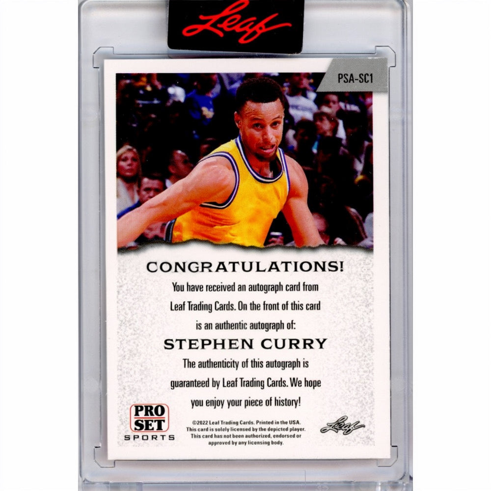Stephen Curry 2022 Leaf Pro Set Autographed Basketball Card