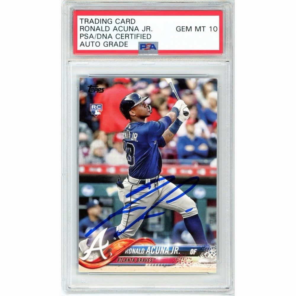 Ronald Acuna Jr 2018 Topps Rookie Autographed Card PSA 10