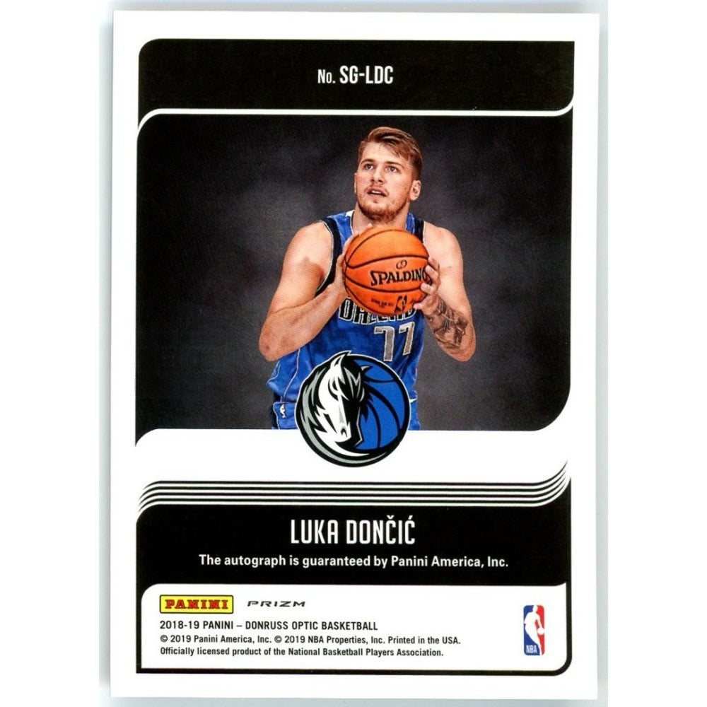 Luka Doncic 2018-19 Panini Donruss Optic Prizm Rookie Autographed Card