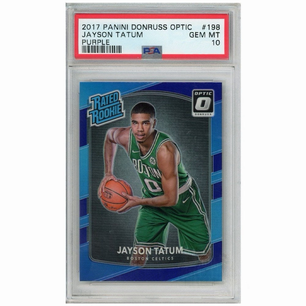 Jayson Tatum 2017-18 Panini Donruss Optic Purple Rookie Card PSA 10