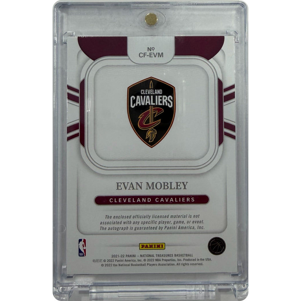 Evan Mobley 2021-22 Panini National Treasures Clutch Factor Autographed Patch Card /25